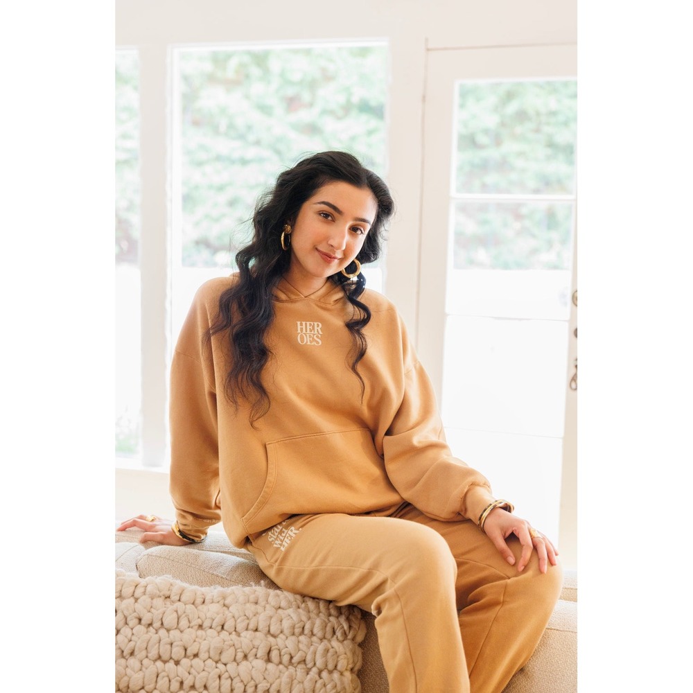 The Mayfair Group HERoes Radhi‎ Collab Pullover Hoodie L/XL Sand Oversized NWT